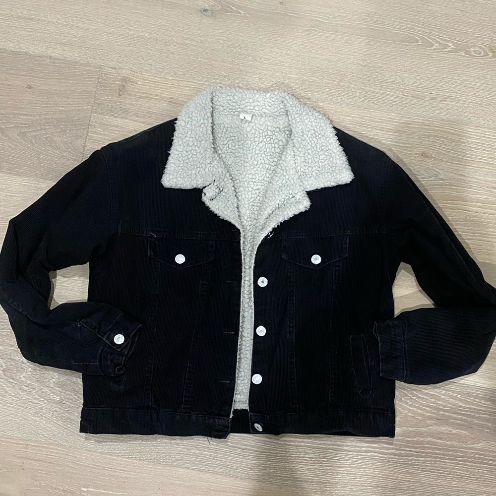 Romwe Sherpa Corduroy Jacket